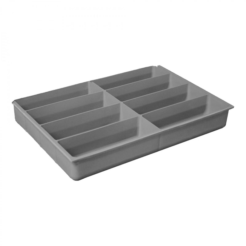 Durham Small, Polypropylene, 8 Compartment Insert, Gray