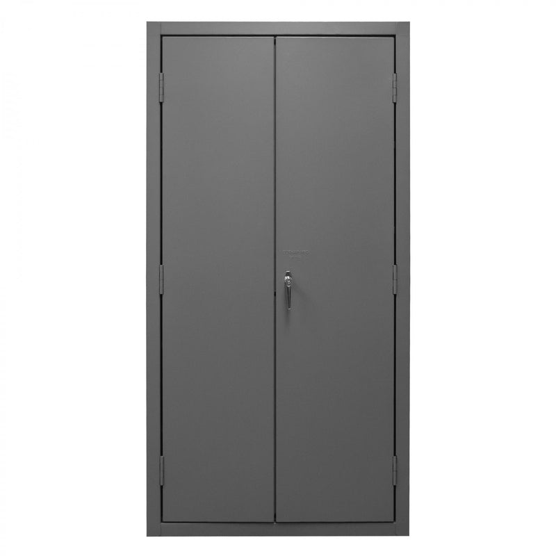 Durham Cabinet, 16 Gauge, 36 x 24 x 72, 126 Red Bins, Flush Doors with Louvered Panel, Lockable