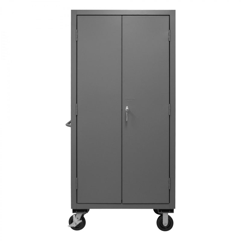 Durham Mobile Cabinet, 16 Gauge, 36 x 24 x 81, 4 Adjustable Shelves, Flush Doors