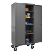Durham Mobile Cabinet, 16 Gauge, 36 x 24 x 81, 4 Adjustable Shelves, Flush Doors