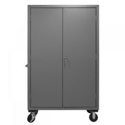Durham Mobile Cabinet, 16 Gauge, 48 x 24 x 81, 42 Yellow Bins, Flush Doors