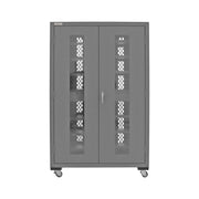 Durham Mobile, Secure, Tool Charging Cabinet, 16 Gauge, 12 Shelves, 2 Drawers, 2 Power Strips