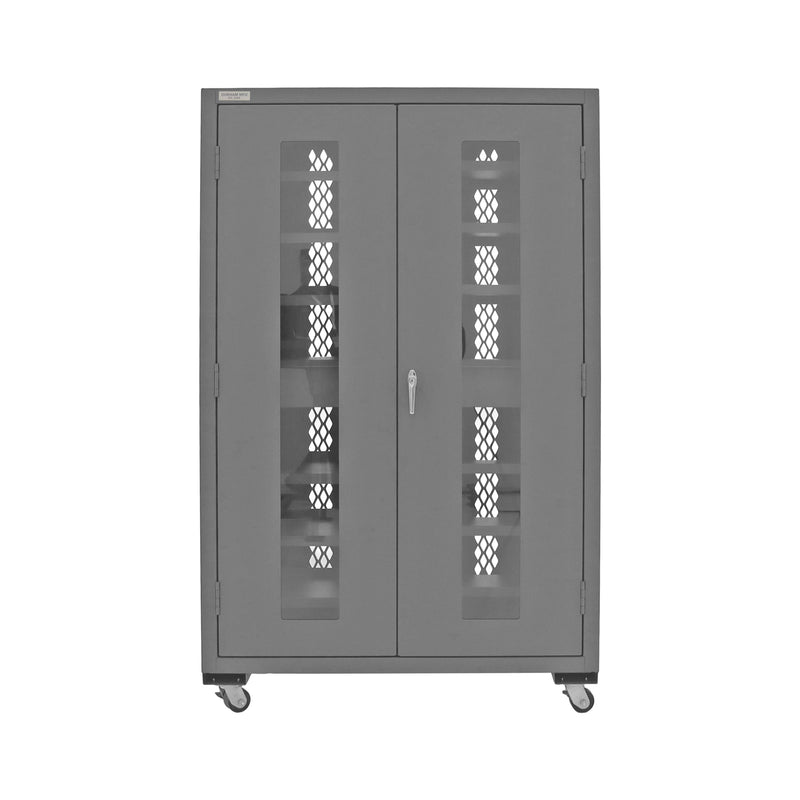 Durham Mobile, Secure, Tool Charging Cabinet, 16 Gauge, 12 Shelves, 2 Drawers, 2 Power Strips