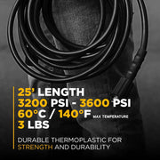 25' 3200PSI 1/4" Thermoplastic Hose BE Power Equipment
