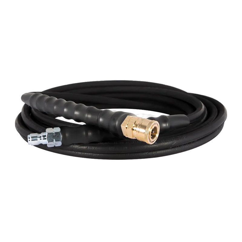 25' x 1/4" 4000 PSI Steel Braid Pressure Washer Hose with Quick Connect Fittings BE Power Equipment