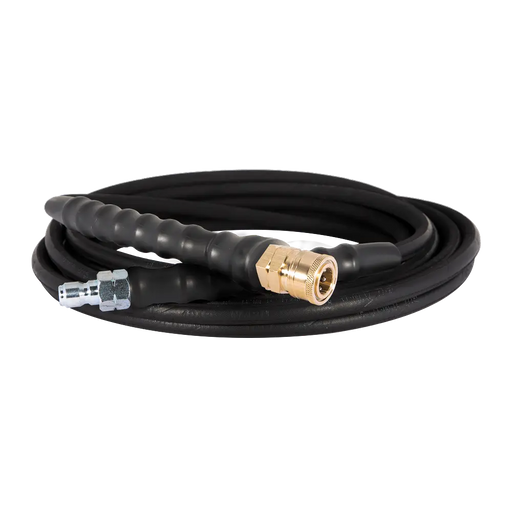 25' x 1/4" 4000 PSI Steel Braid Pressure Washer Hose with Quick Connect Fittings BE Power Equipment