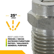 25° 1/4" MEG Spray Pressure Washer Nozzle - 4.0 Orifice BE Power Equipment