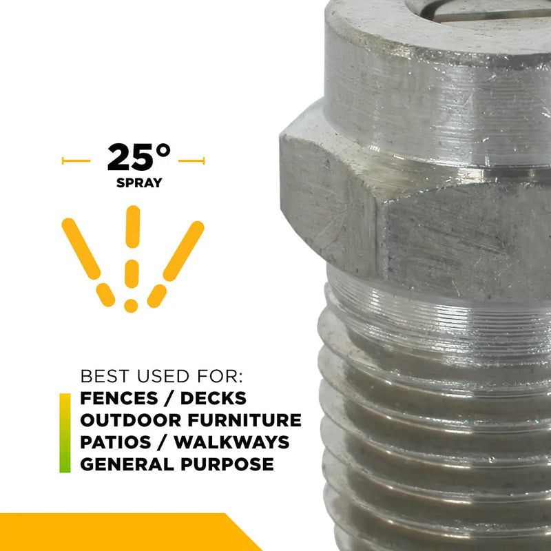 25° 1/4" MEG Spray Pressure Washer Nozzle - 4.0 Orifice BE Power Equipment