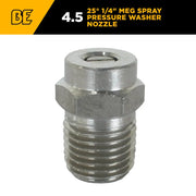 25° 1/4" MEG Spray Pressure Washer Nozzle - 4.5 Orifice BE Power Equipment