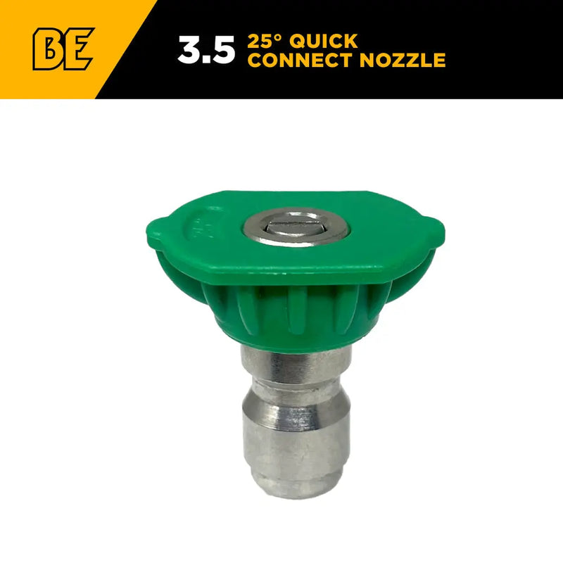 25° Quick Connect Pressure Washer Nozzle – 3.5 Orifice - Retail Ready Packaging BE Power Equipment