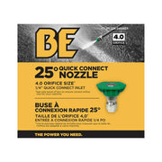 25° Quick Connect Pressure Washer Nozzle – 4.0 Orifice - Retail Ready Packaging BE Power Equipment