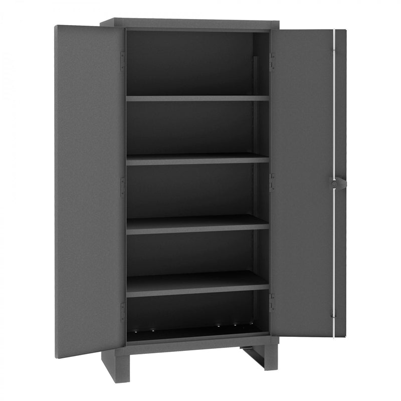 Durham Cabinet, 14 Gauge, 36 x 18 x 78, 4 Adjustable Shelves, Recessed Doors, Gray