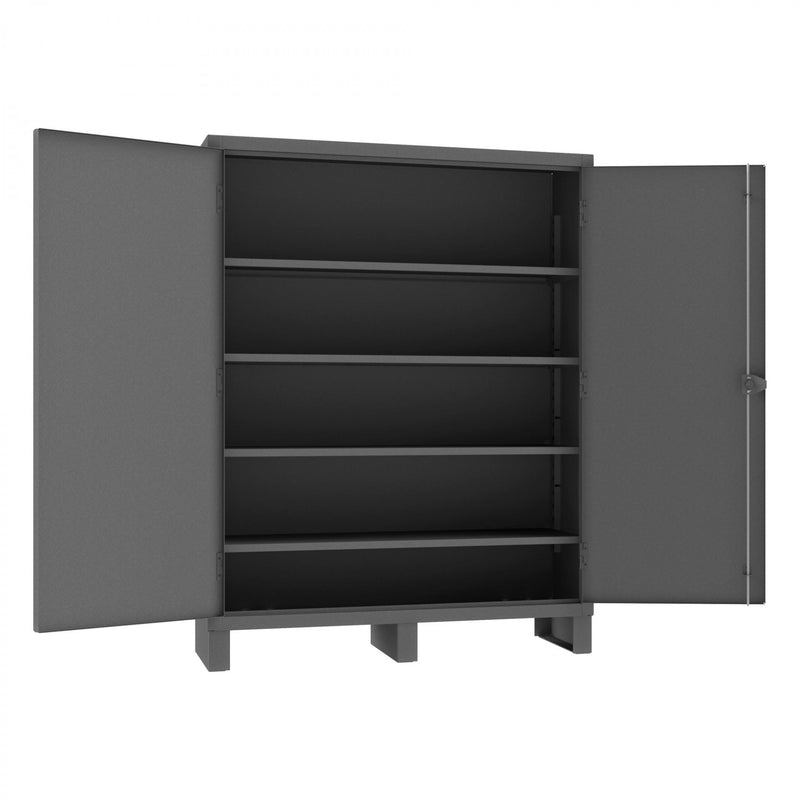 Durham Cabinet, 14 Gauge, 60 x 18 x 78, 4 Adjustable Shelves, Recessed Doors