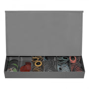 Durham Gravity Feed Dispenser with Lid, 6 Compartments, Wall Mountable, Gray
