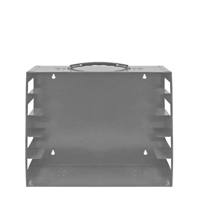 Durham Plastic Compartment Rack For 5 Small Plastic Compartment Boxes, Gray