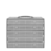 Durham Plastic Compartment Rack For 5 Small Plastic Compartment Boxes, Gray