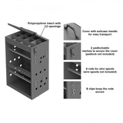 Durham Small Wire And Terminal Storage Cabinet, 4 Rods, Insert With 12 Compartments, Gray
