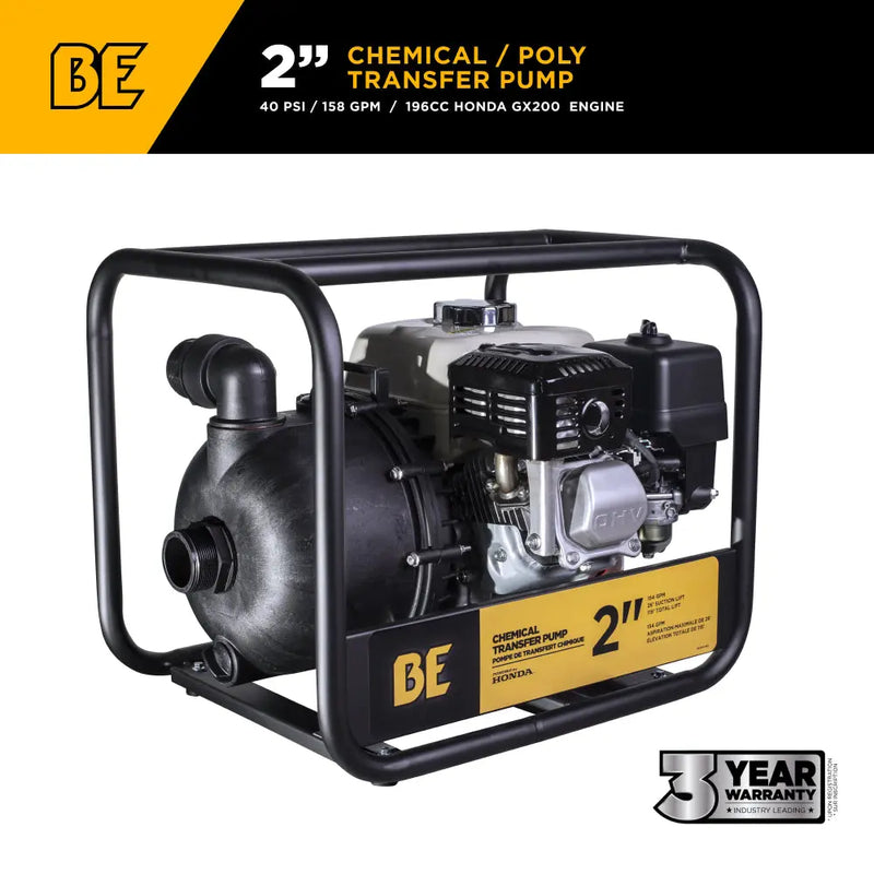 2" Chemical Transfer Pump with Honda GX200 Engine BE Power Equipment