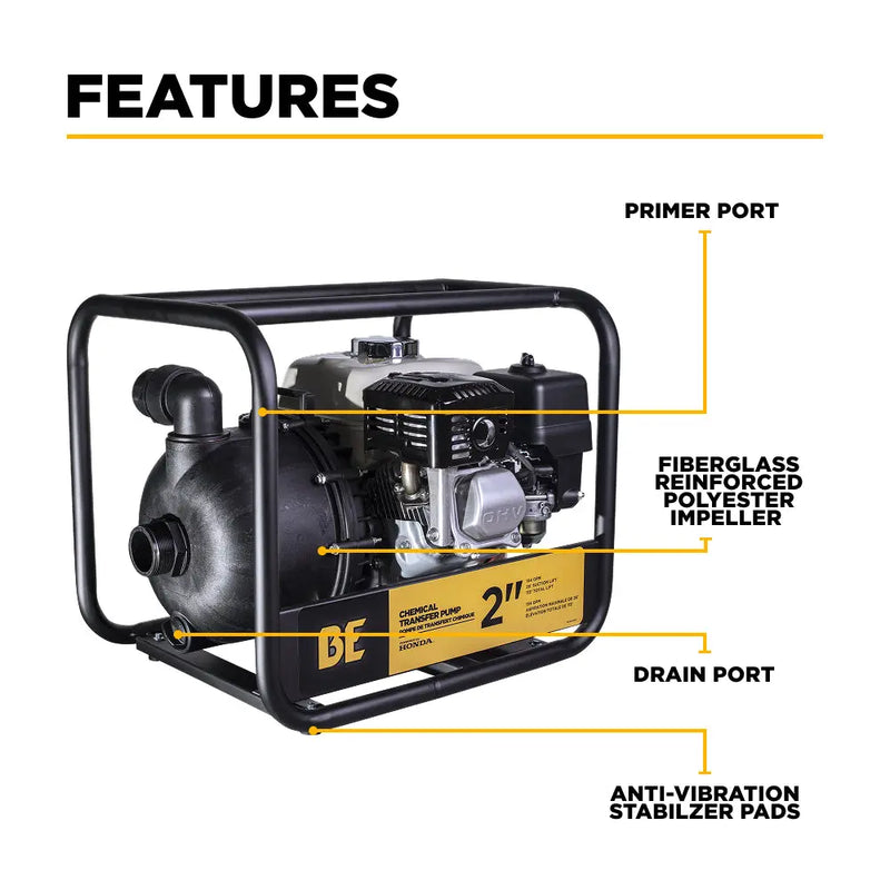 2" Chemical Transfer Pump with Honda GX200 Engine BE Power Equipment