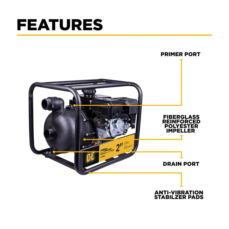 2" Chemical Transfer Pump with Powerease 225 Engine BE Power Equipment