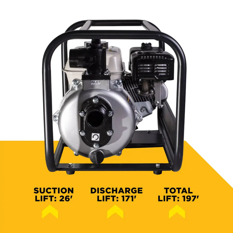 2" High-Pressure Water Transfer Pump with Honda GX200 Engine BE Power Equipment
