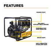 2" High-Pressure Water Transfer Pump with Honda GX390 Engine BE Power Equipment