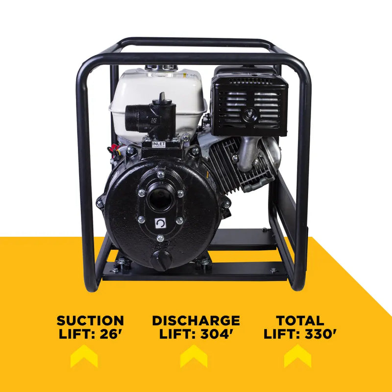 2" High-Pressure Water Transfer Pump with Honda GX390 Engine BE Power Equipment