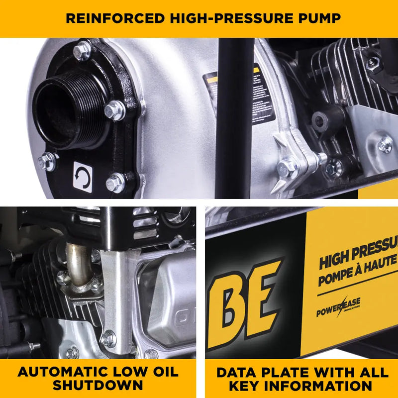 2" High-Pressure Water Transfer Pump with Powerease 225 Engine BE Power Equipment