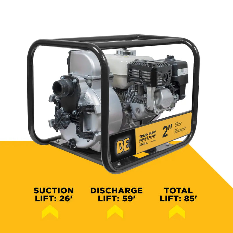 2" Trash Transfer Pump with Honda GX200 Engine BE Power Equipment