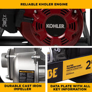 2" Water Transfer Pump with Kohler SH270 Engine BE Power Equipment
