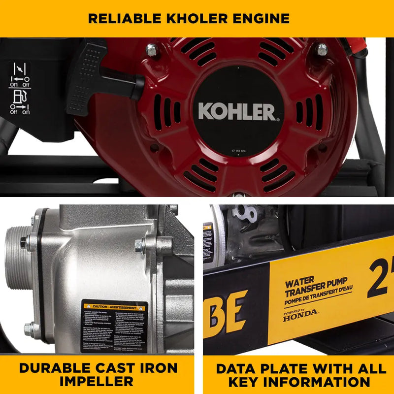 2" Water Transfer Pump with Kohler SH270 Engine BE Power Equipment