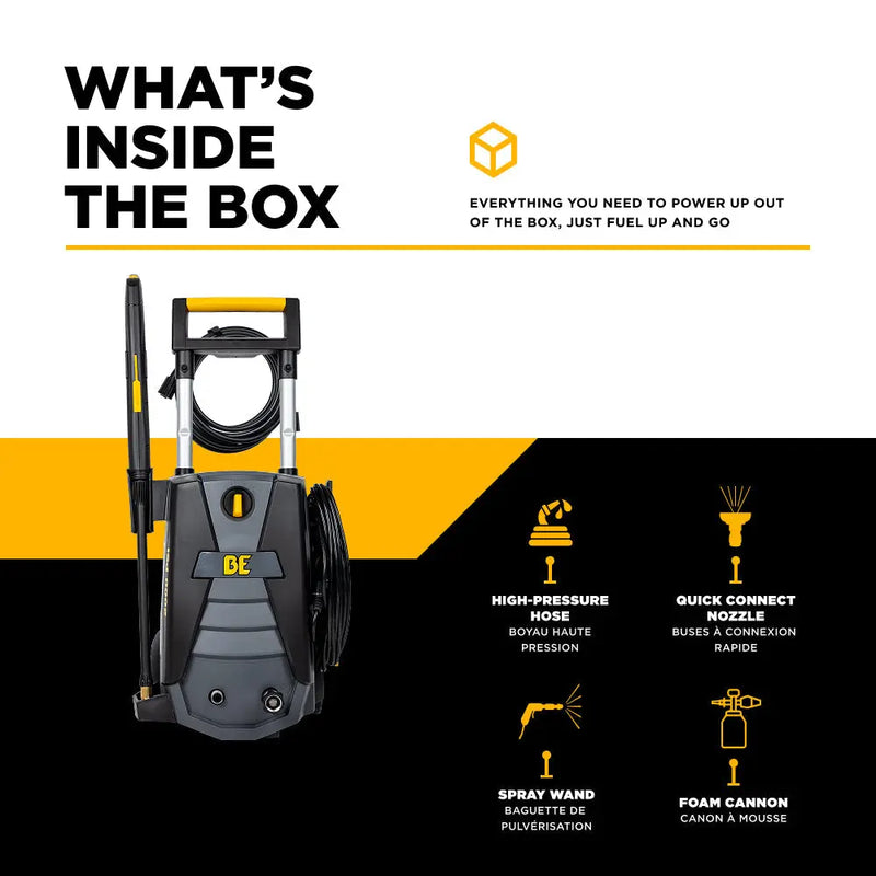 2,000 PSI 1.7 GPM Electric Pressure Washer with Powerease Motor and AR Axial Pump - P1915EN BE Power Equipment