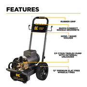 2,000 PSI 3.5 GPM 5.0 HP Electric Pressure Washer with Baldor Motor and Centurion Triplex Pump - B205EA BE Power Equipment