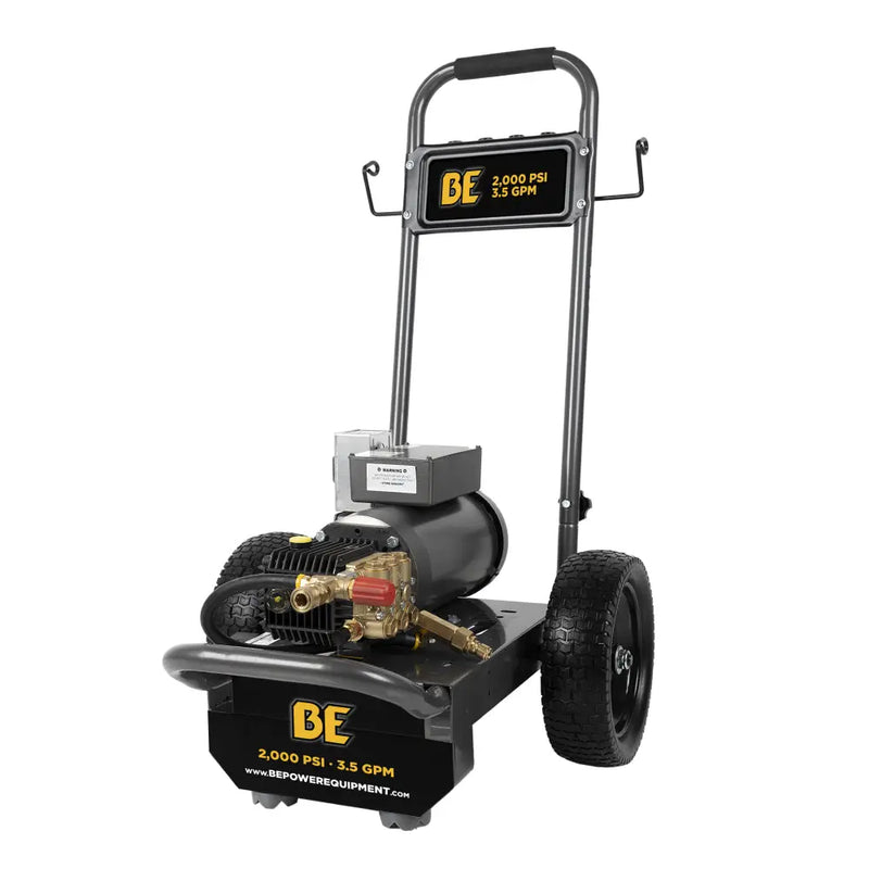 2,000 PSI 3.5 GPM 5.0 HP Electric Pressure Washer with Baldor Motor and General Triplex Pump - B205EG BE Power Equipment