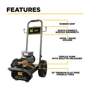 2,000 PSI 3.5 GPM 5.0 HP Electric Pressure Washer with Baldor Motor and General Triplex Pump - B205EG BE Power Equipment