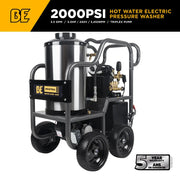 2,000 PSI - 3.5 GPM Hot Water Electric Pressure Washer with Triplex Pump - HW205EBA BE Power Equipment