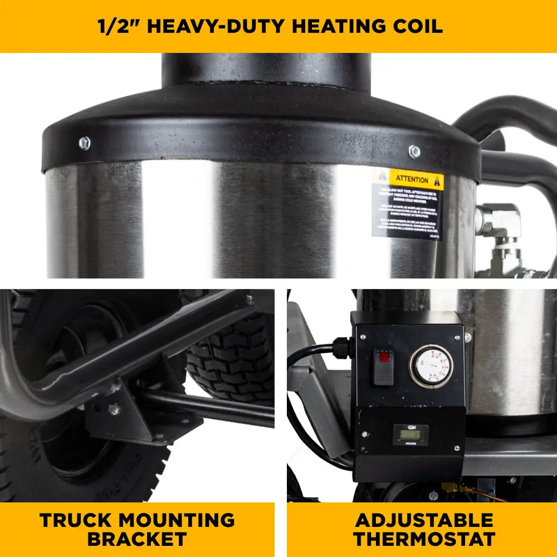 2,000 PSI - 3.5 GPM Hot Water Electric Pressure Washer with Triplex Pump - HW205EBA BE Power Equipment