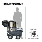 2,000 PSI 5.0 GPM Hot Water Electric Pressure Washer with General Triplex Pump -  15-520 BE Power Equipment