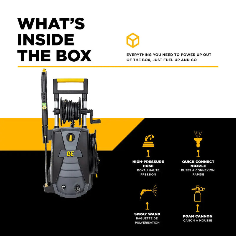 2,150 PSI 1.6 GPM Electric Pressure Washer with Powerease Motor and AR Axial Pump - P2115EN BE Power Equipment
