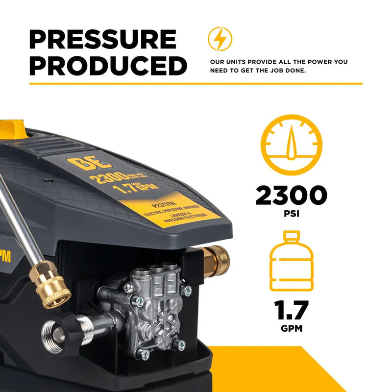 2,300 PSI 1.7 GPM Electric Pressure Washer with AR Axial Pump - P2317EN BE Power Equipment