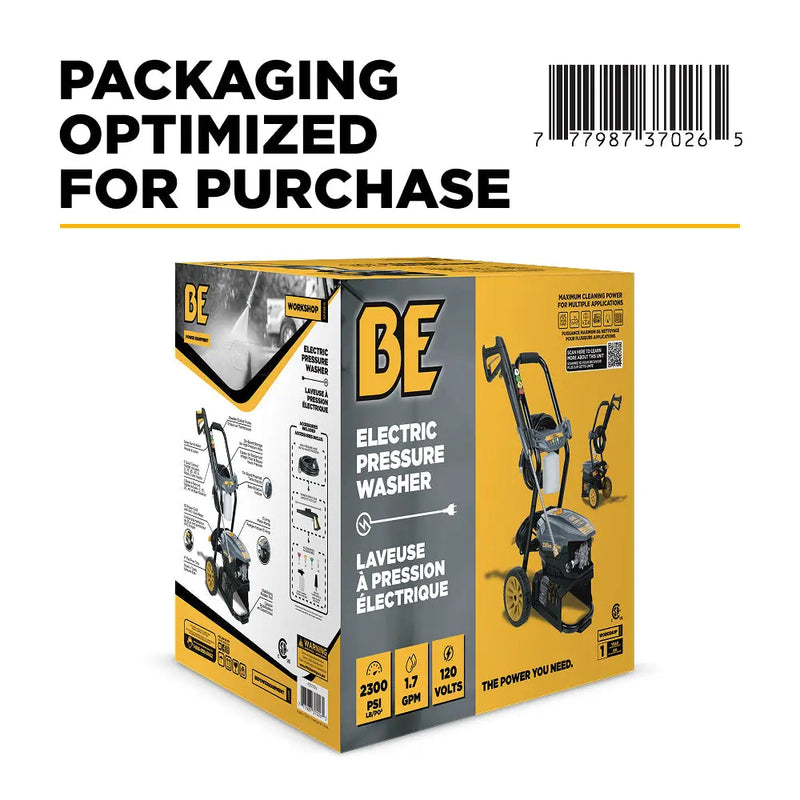 2,300 PSI 1.7 GPM Electric Pressure Washer with AR Axial Pump - P2317EN BE Power Equipment