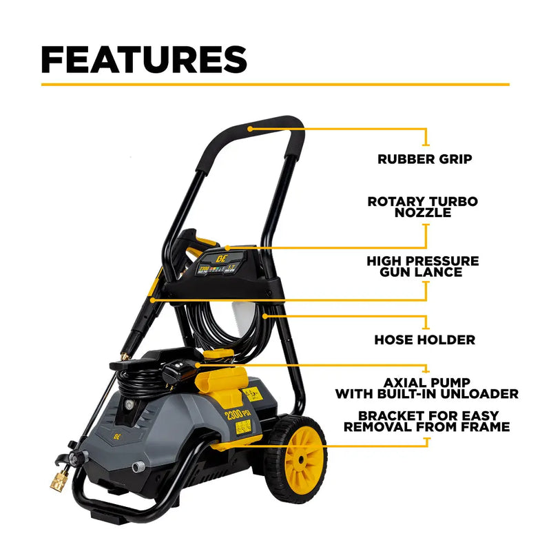 2,300 PSI 1.7 GPM Electric Pressure Washer with Powerease Motor and AR Axial Pump - P2314EN BE Power Equipment