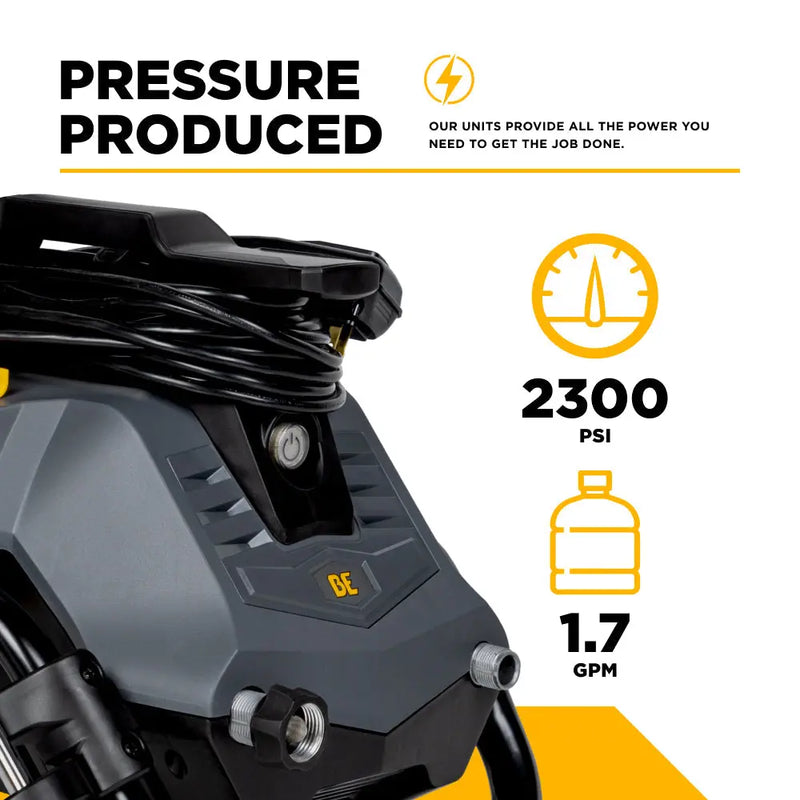 2,300 PSI 1.7 GPM Electric Pressure Washer with Powerease Motor and AR Axial Pump - P2314EN BE Power Equipment