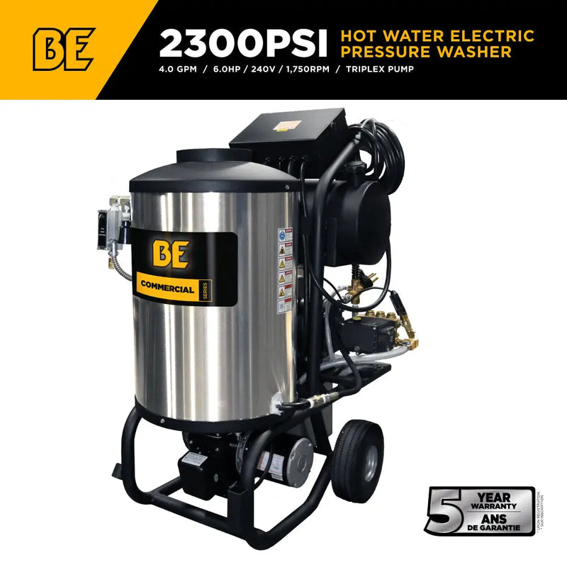 2,300 PSI 4.0 GPM Hot Water Electric Pressure Washer with Comet Triplex Pump - 42-6 BE Power Equipment
