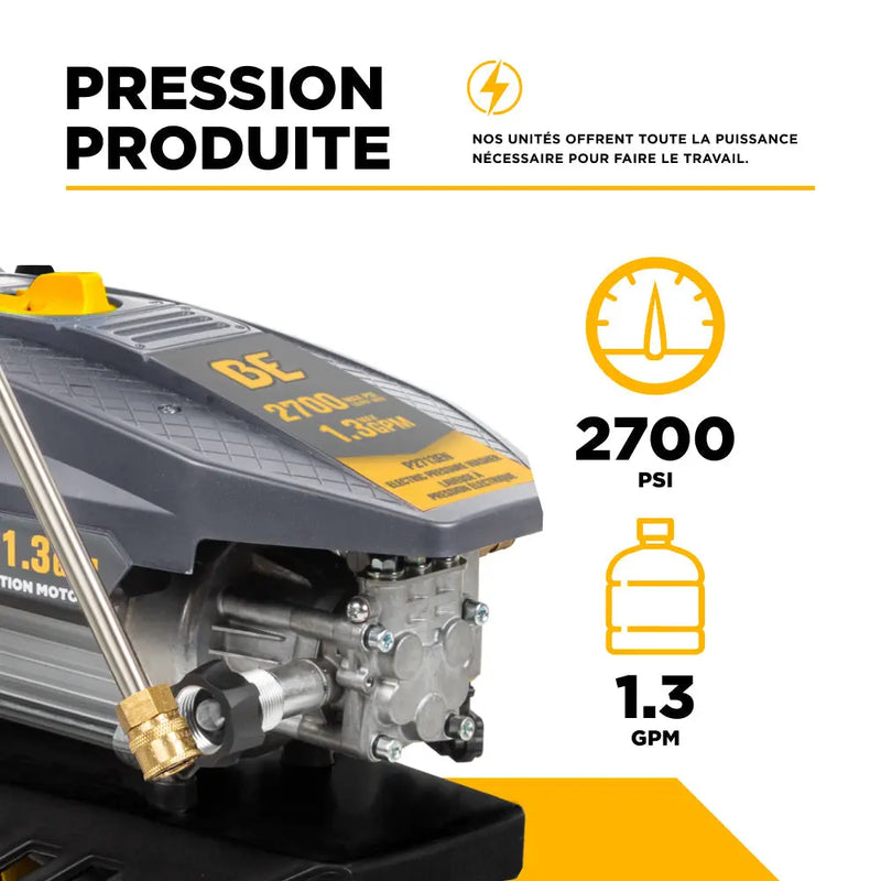 2,700 PSI 1.3 GPM Electric Pressure Washer with AR Axial Pump - P2713EN BE Power Equipment