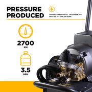 2,700 PSI 3.5 GPM 7.5 HP Electric Pressure Washer with Baldor Motor and CP Triplex Pump - B2775EA BE Power Equipment