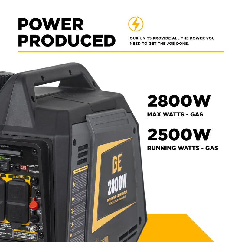 2,800 Watt Digital Inverter Generator - BE2800I BE Power Equipment