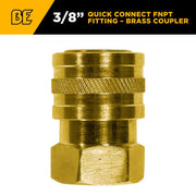 3/8" FNPT 4,000PSI Quick Connect Brass Coupler BE Power Equipment