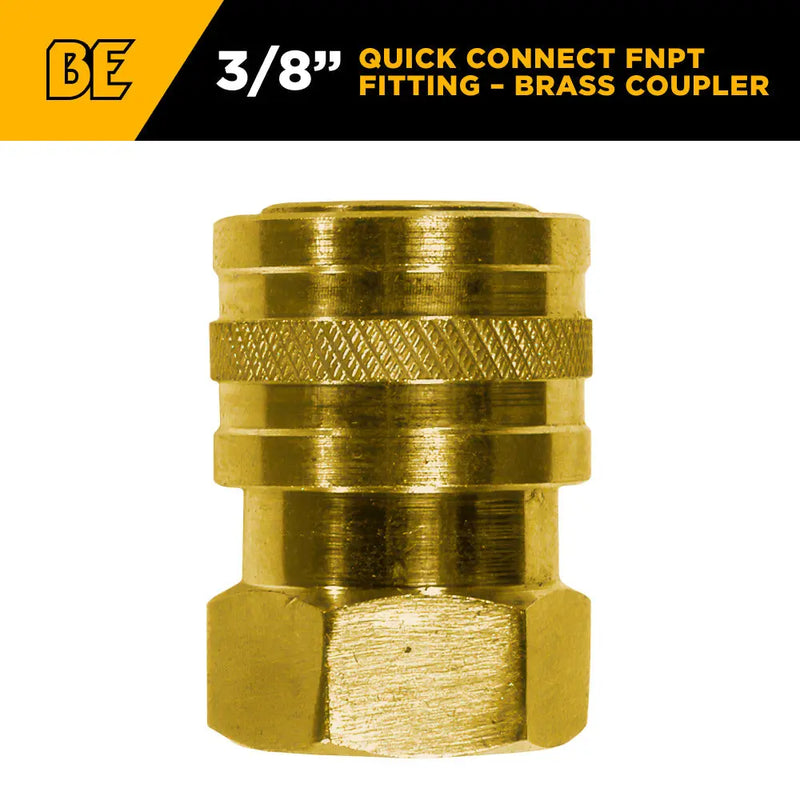 3/8" FNPT 4,000PSI Quick Connect Brass Coupler BE Power Equipment