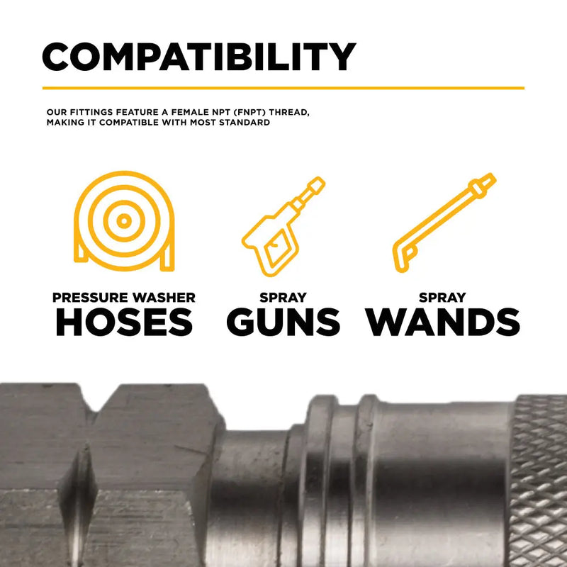 3/8" FNPT 6,000PSI Quick Connect Stainless Steel Coupler BE Power Equipment